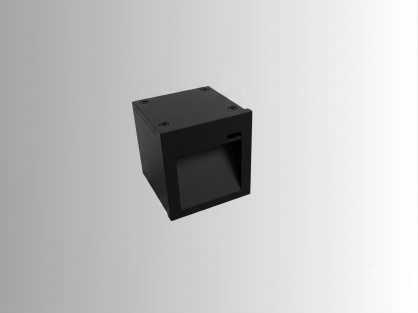 שקוע קיר ריבר מוגן מים 3W מרובע לבן חם 3000K - גוף שחור
