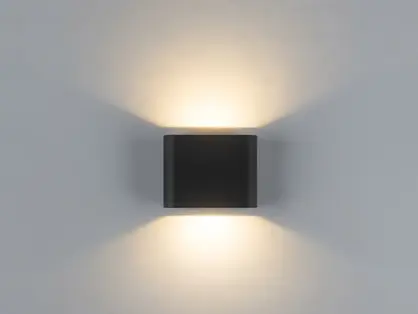 אפ-דאון עופרי 2x3W - גוון אור מתחלף - גוף שחור