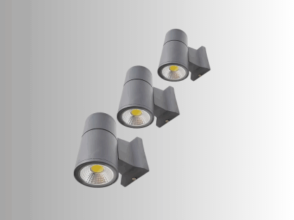 אפ דאון בזוקה 2X12W לבן חם - גוף אפור